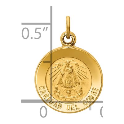 14K Yellow Gold Caridad Del Cobre Medal Charm – view 4