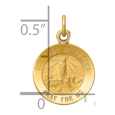 14K Yellow Gold Our of Fatima Medal Charm – view 5