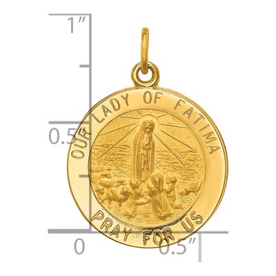14K Yellow Gold Our of Fatima Medal Pendant – view 5