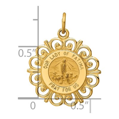 14K Yellow Gold Our of Fatima Medal Pendant – view 5
