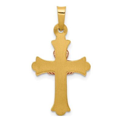 14K Two-Tone Gold Claddagh Cross Pendant – view 5