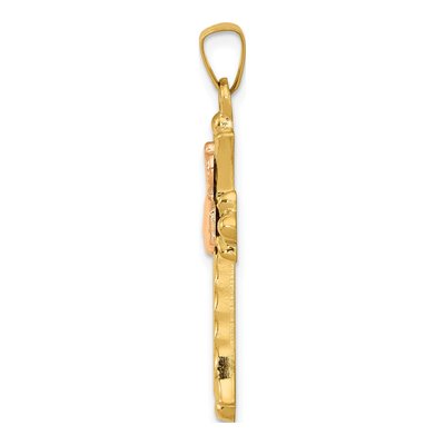 14K Two-Tone Gold Claddagh Cross Pendant – view 3