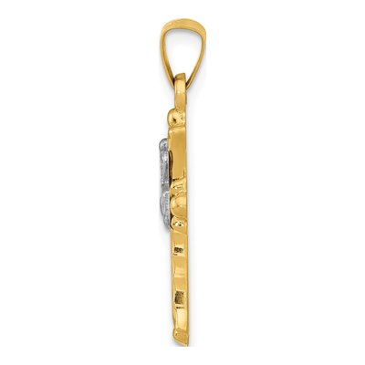 14K Two-Tone Gold Claddagh Cross Pendant – view 4