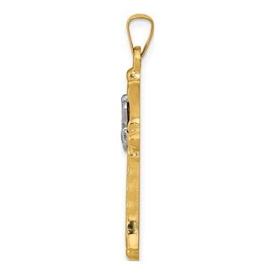 14K Two-Tone Gold Claddagh Cross Pendant – view 4