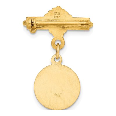 14K Yellow Gold Our Lady Of Guadalupe Medal Pin – view 5