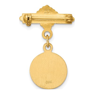 14K Yellow Gold Saint Lucy Medal Pin – view 5