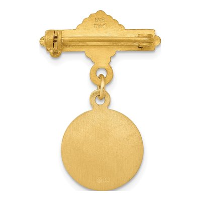 14K Yellow Gold Saint John the Baptist Medal Pin – view 5
