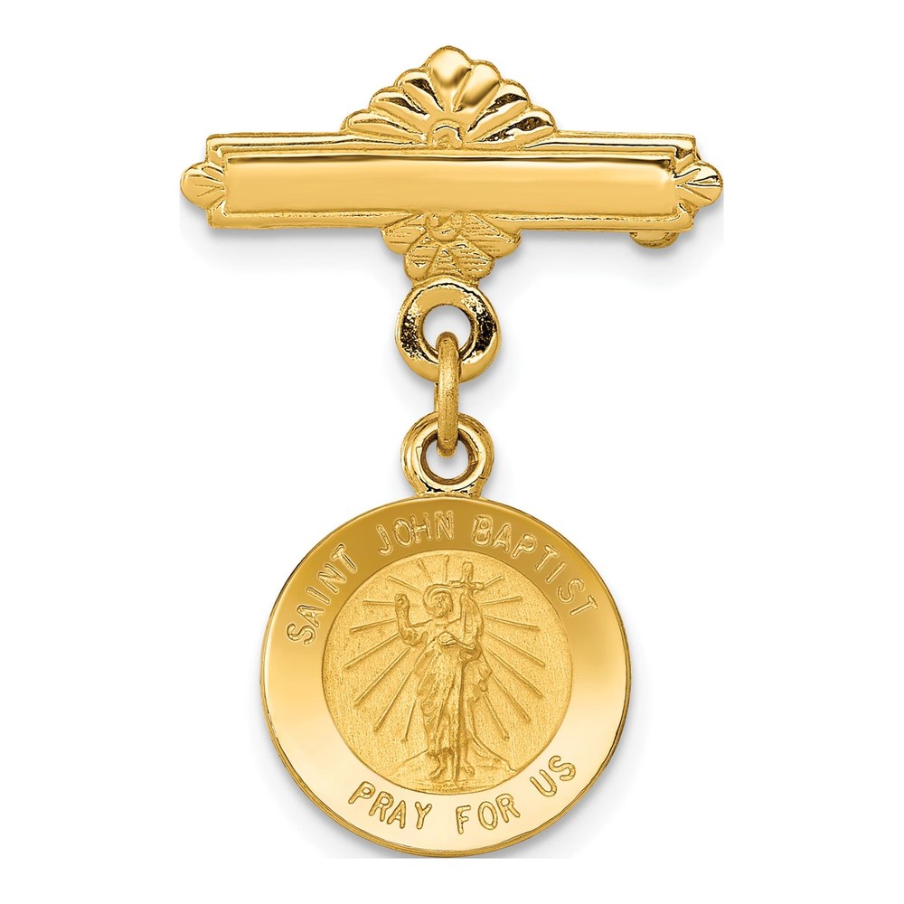 14K Yellow Gold Saint John the Baptist Medal Pin