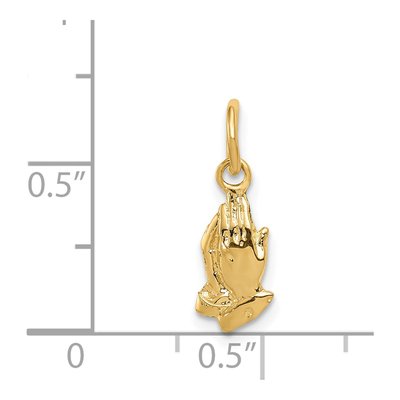 14K Yellow Gold Praying Hands Pendant – view 4