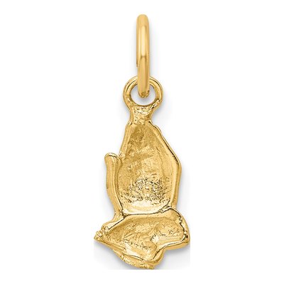 14K Yellow Gold Praying Hands Pendant – view 5
