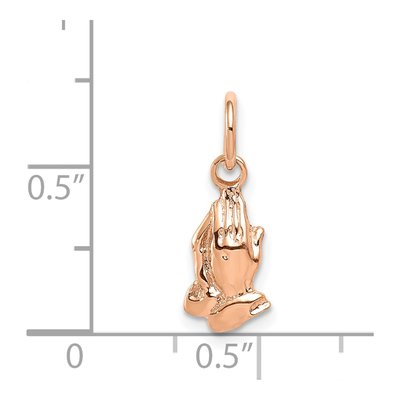 14K Rose Gold Praying Hands Pendant – view 4