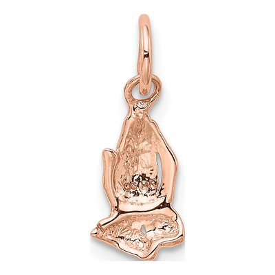 14K Rose Gold Praying Hands Pendant – view 5