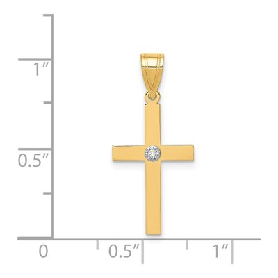 14K Yellow Gold Diamond Cross Pendant – view 4
