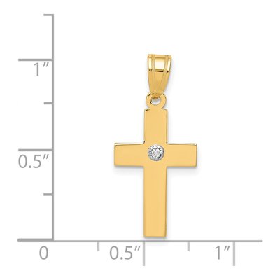 14K Yellow Gold Diamond Cross Pendant – view 4