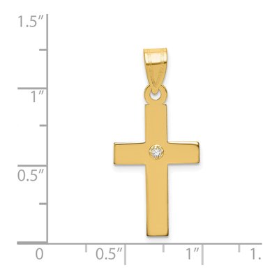 14K Yellow Gold Diamond Cross Pendant – view 3