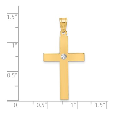 14K Yellow Gold Diamond Cross Pendant – view 4