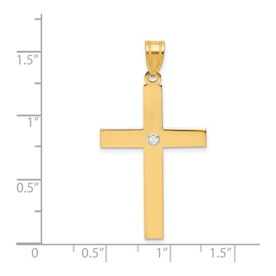 14K Yellow Gold Diamond Cross Pendant – view 4