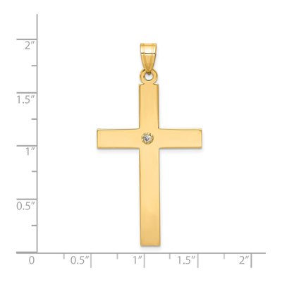 14K Yellow Gold Diamond Cross Pendant – view 4