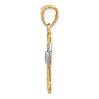 14K Yellow Gold Filigree Angel Heart Pendant – view 3