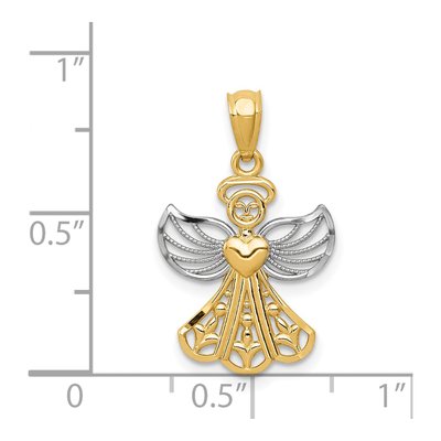 14K Yellow Gold Filigree Angel Heart Pendant – view 4