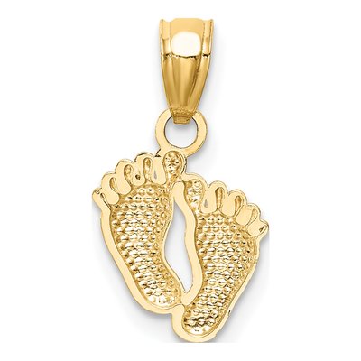 14K Yellow Gold Small Feet Pendant – view 5