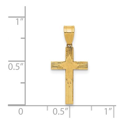 14K Yellow Gold Laser Designed Cross Pendant – view 4