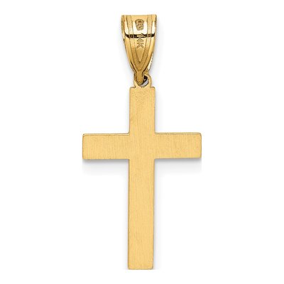 14K Yellow Gold Laser Designed Cross Pendant – view 5