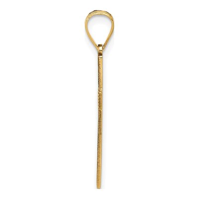 14K Yellow Gold Laser Designed Cross Pendant – view 3