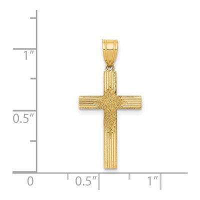 14K Yellow Gold Laser Designed Cross Pendant – view 4