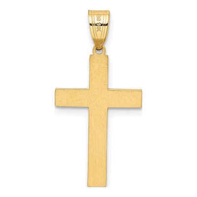 14K Yellow Gold Laser Designed Cross Pendant – view 5