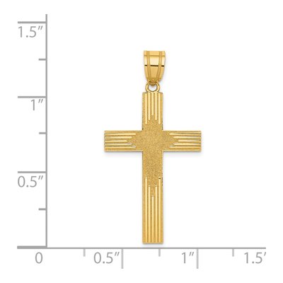14K Yellow Gold Laser Designed Cross Pendant – view 4