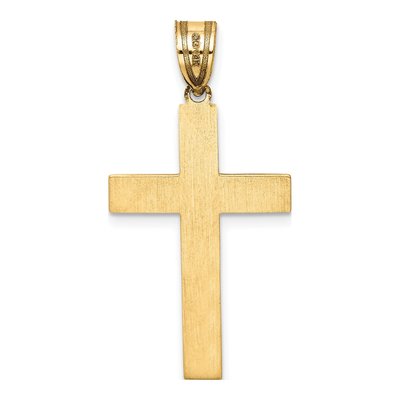 14K Yellow Gold Laser Designed Cross Pendant – view 5