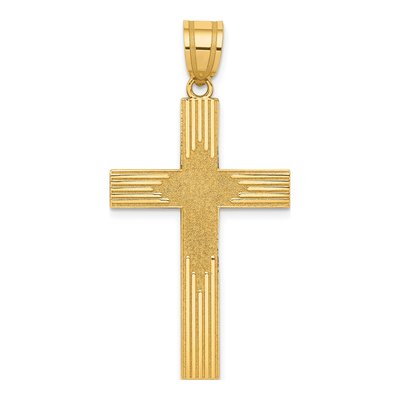 14K Yellow Gold Laser Designed Cross Pendant