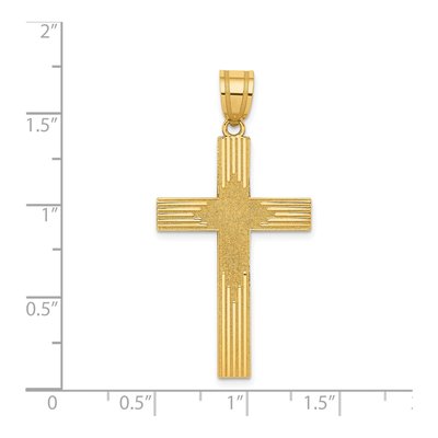 14K Yellow Gold Laser-Designed Cross Pendant – view 4