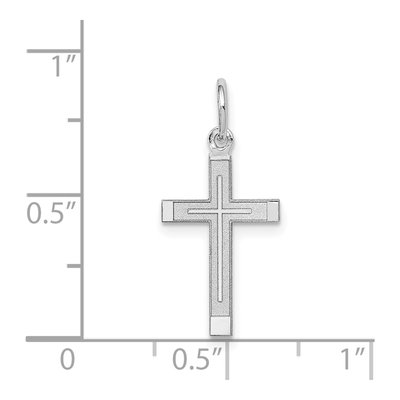 14K White Gold Laser-Design Cross Pendant – view 4