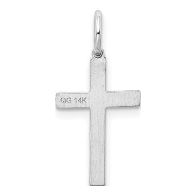 14K White Gold Laser-Design Cross Pendant – view 5