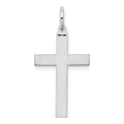 14K White Gold Laser-Designed Cross Pendant – view 5
