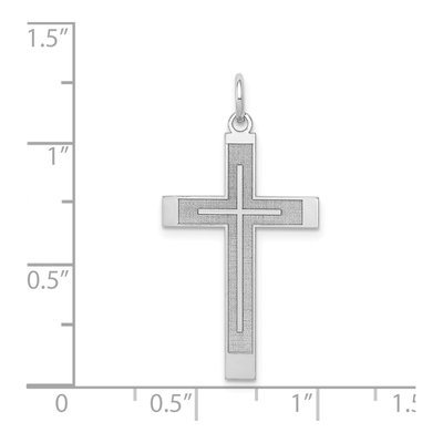 14K White Gold Laser-Designed Cross Pendant – view 4