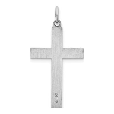 14K White Gold Laser-Designed Cross Pendant – view 5