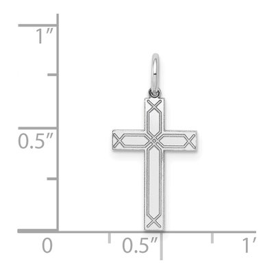 14K White Gold Laser-Designed Cross Pendant – view 4