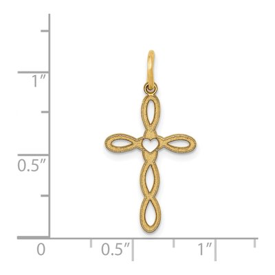 14K Yellow Gold Loop Cross Pendant – view 4
