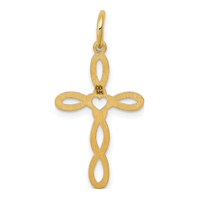 14K Yellow Gold Loop Cross Pendant – view 5