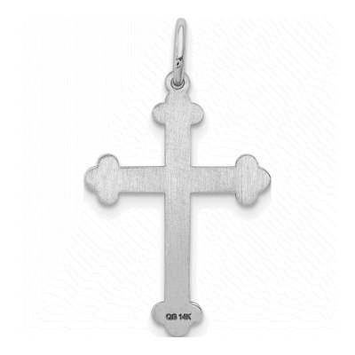 14K White Gold Laser Designed Cross Pendant – view 5