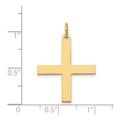 14K Yellow Gold Laser-Designed Greek Cross Pendant – view 4