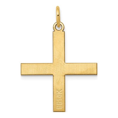 14K Yellow Gold Laser-Designed Greek Cross Pendant – view 5