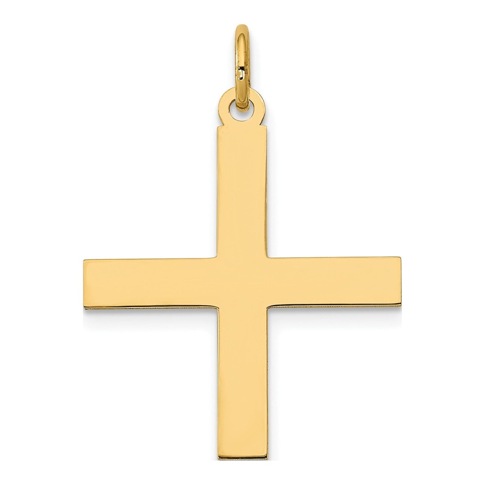 14K Yellow Gold Laser-Designed Greek Cross Pendant