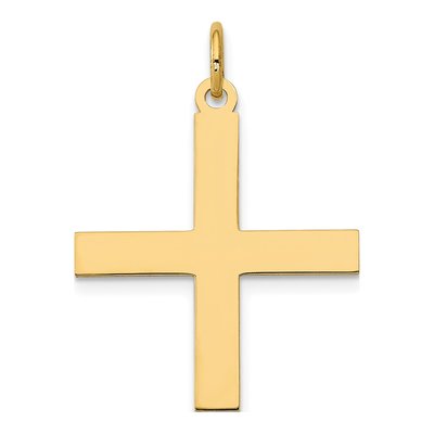 14K Yellow Gold Laser-Designed Greek Cross Pendant