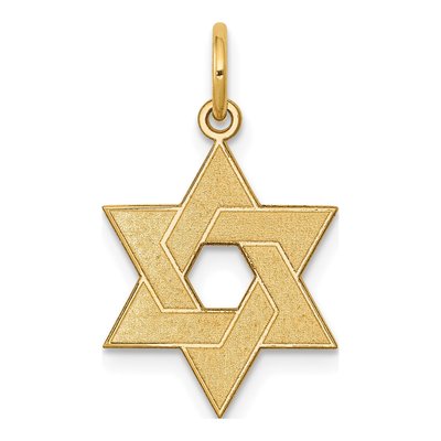 14K Yellow Gold Star of David Pendant