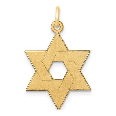 14K Yellow Gold Star of David Pendant