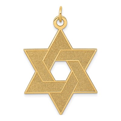 14K Yellow Gold Star of David Pendant